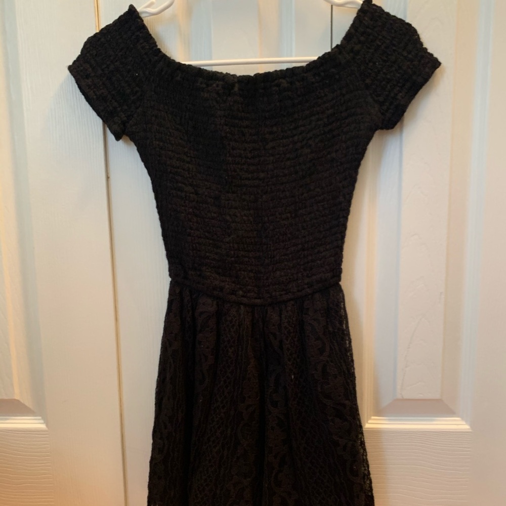 Black Off the Shoulder Lace Romper